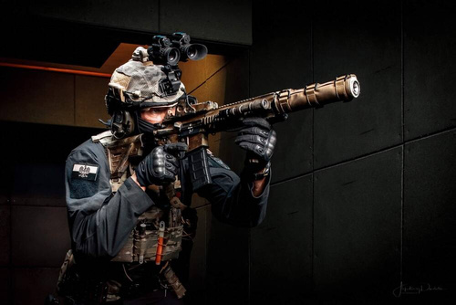 Valhalla Industries - tepelný štít Valkiria - Thor Mk 2M CQB - 125 x 39 mm - Cordura 1000D - Kevlar - černý