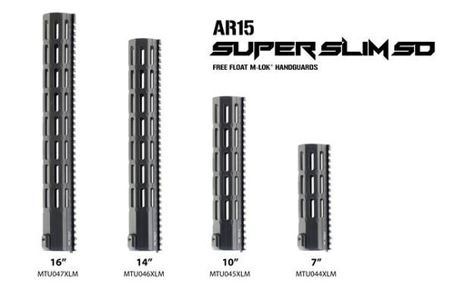 UTG - Chránič ruky pro AR15 Super Slim SD Free Float - 14'' - M-LOK - Mil-Spec - černý - MTU046XLM