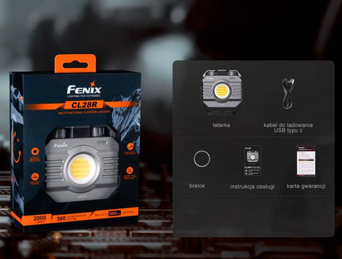 Fenix - Camping Light CL28R LED - 2000 lm - 10000 mAh - USB-C - šedá - 039-538
