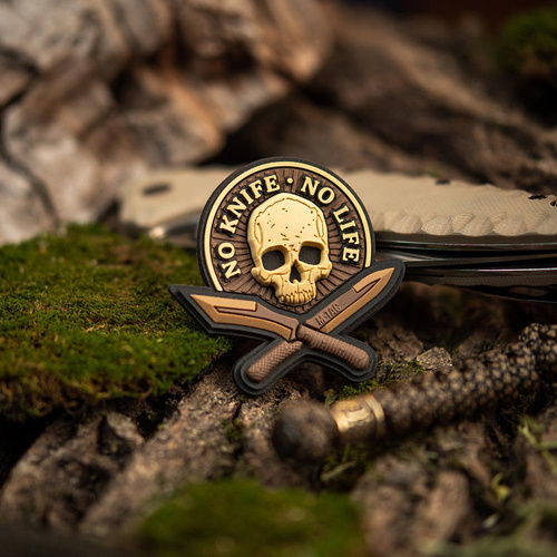 M-Tac - No Knife - No Life 3D PVC nášivka - Coyote - 51128005