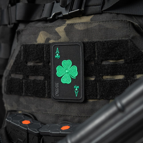 M-Tac - nášivka Lucky Card - Cordura 500D - Clover - černá - 51391002