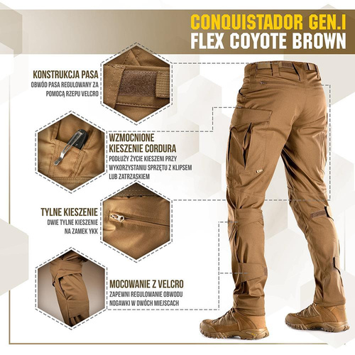 M-Tac - Taktické kalhoty Conquistador Gen. I Flex - Ripstop - Coyote - 20059017