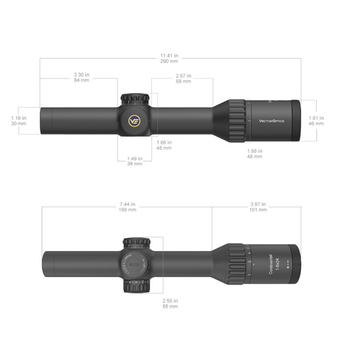 Vector Optics - LPVO Scope Continental x8 Continental x8 1-8x24i ED Fibre - SFP - VET-FDR - Černá - SCOC-45