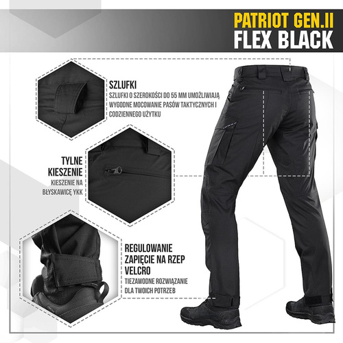 M-Tac - Taktické kalhoty Patriot Gen II Flex - černé - 20056802