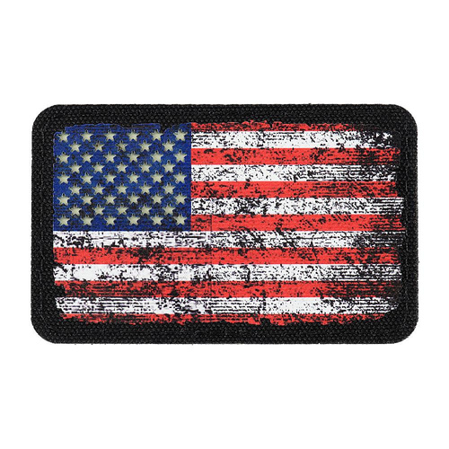 M-Tac - Retro fluorescenční nášivka s vlajkou USA - černá - 51294299