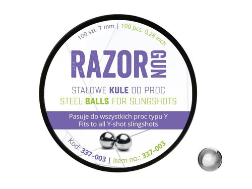 RazorGun - Ocelové kuličky pro prak - 7 mm - 100 ks - 337-003
