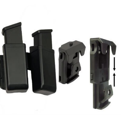 ESP - Dvojité pouzdro na zásobníky pro ráže 9 mm / .40 s upevněním na opasek UBC-01 - MH-MH-04 BK