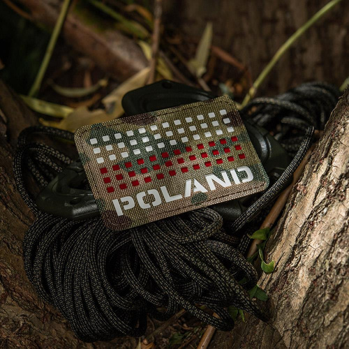 M-Tac - Nášivka s polskou vlajkou a nápisem - laserem řezaná - Pixely - červená / MultiCam / bílá - 51006108