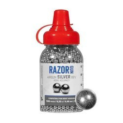 RazorGun - Kuličky do vzduchovky stříbrné - 4,46 mm - 1500 ks - 337-001