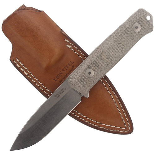 LionSteel - Taktický nůž Bushcraft Canvas Micarta - Sleipner - zelený - B40 CVG