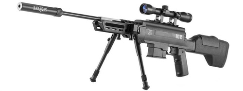 Black Ops - Odstřelovací vzduchová puška s přerušovaným výstřelem, dalekohledem 4x32 a dvojnožkou - 5,5 mm - B1091