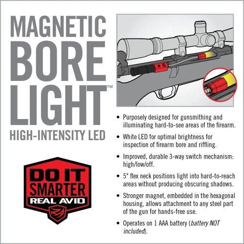 Real Avid - Magnetické světlo na čištění hlavní - 100 lumenů - černá/červená - AVBR101-B