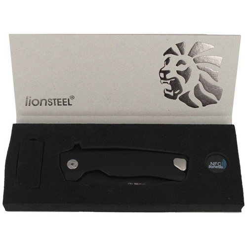 LionSteel - Zavírací nůž s hliníkovou černou / černou čepelí - ROK A BB