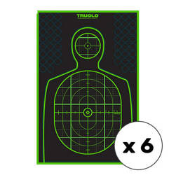 TruGlo - Samolepicí terč TruSee Handgun Target - 305 x 495 mm - Fluorescenční zelená - 6 kusů - TG-TG13A6