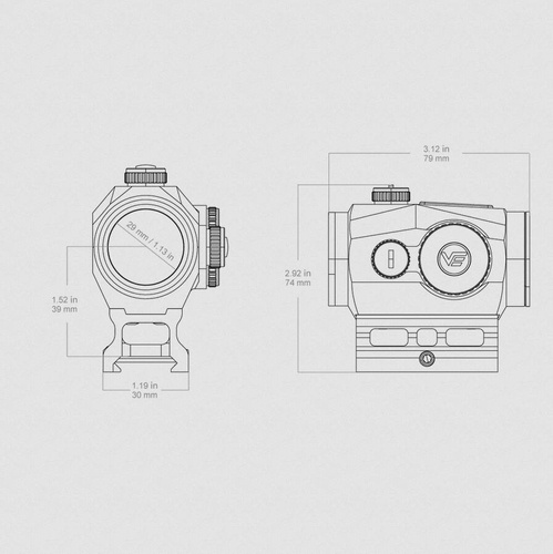 Vector Optics - Uzavřený kolimátor Scrapper 1x29 - 2 MOA Direct Bulb - SCRD-47