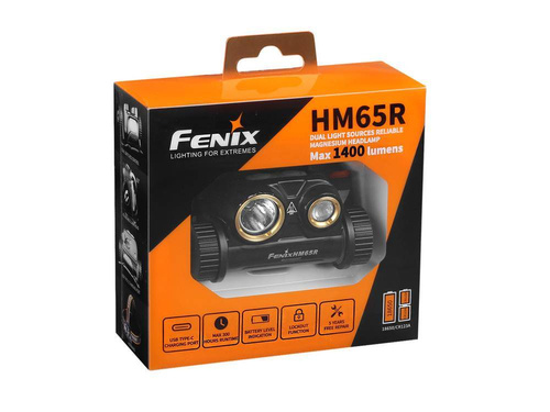 Fenix - Dobíjecí čelová svítilna LED - 1400 lumenů - černá - HM65R