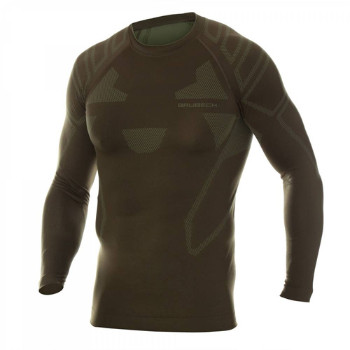 Brubeck - Termo mikina Ranger Protect - dlouhý rukáv - khaki - LS14210.