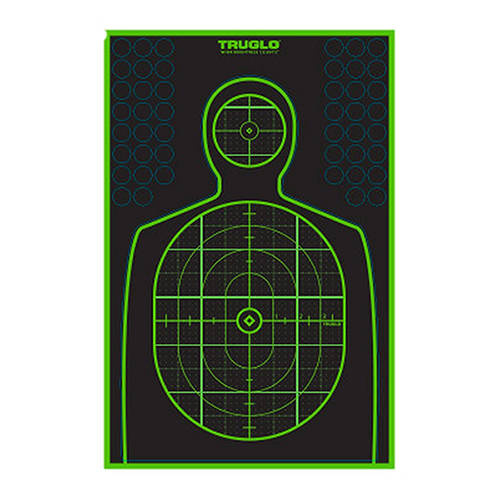 TruGlo - Samolepicí terč TruSee Handgun Target - 305 x 495 mm - Fluorescenční zelená - 6 kusů - TG-TG13A6