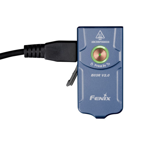  Fenix - LED svítilna E03R V2 - 500 lm - s baterií 400 mAh - modrá - E03RV2BL
