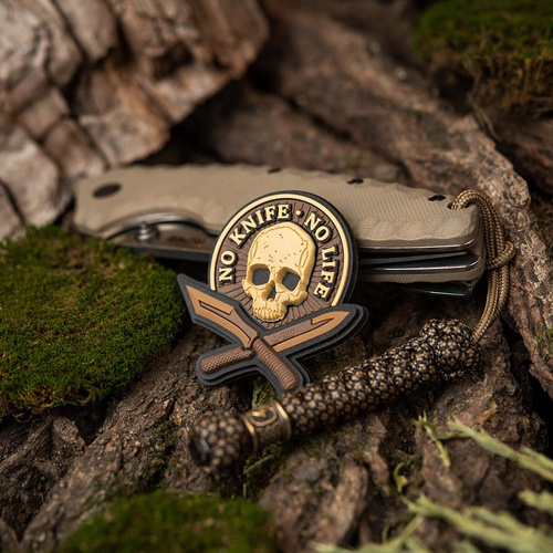 M-Tac - No Knife - No Life 3D PVC nášivka - Coyote - 51128005