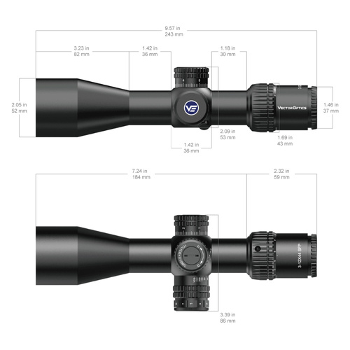 Vector Optics - Puškohled Veyron 3-12x44IR Compact Scope - SFP - MPR-V10 - Černá - SCOM-40