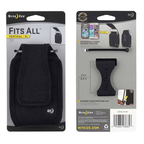 Nite Ize - Vertikální pouzdro na telefon Fits All™ - XL - černé - CCFXL-01-R3